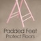 Hastings Home 24-inch Folding Round Stool Heavy Duty, Collapsible Padded with 300 Pound Limit for Home (Pink) 620056LPW - alternate 2